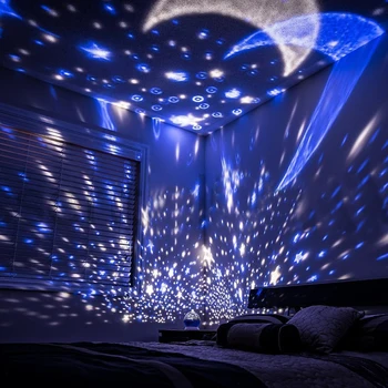 Star Projektor Moon Lamp Starry Night Light-LED ' en Star Light USB-Soveværelse Part Genopladelige Nat Lys for Barnet