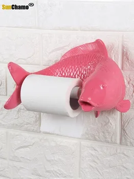 Kreative Personlighed Toilet Papir Håndklædeholder Væggen Hænger Badeværelse Søde Husstand Toilet Papir Rack Uden Stansning Dekoration