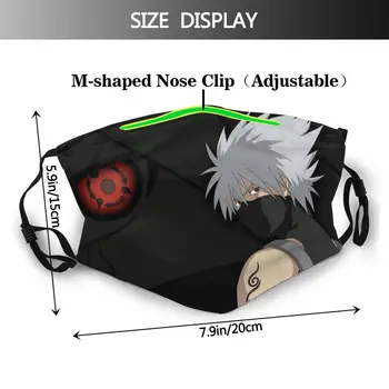 Kakashi Naruto Anime Japansk Vaskbar Munden Ansigt Maske Anti Tåge, Koldt Bevis med Filtre Polyester Beskyttelse Dækning af Respirator
