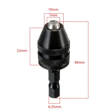 1PC 0.3-3.6 mm Hurtig Borepatron Carbon Stål Plug Change-Adapter Boremaskine M/ Sekskantet Håndtere Sekskantet Skaft med Top Kvalitet