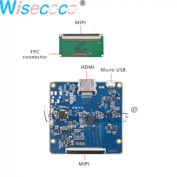 Wisecoco 3.4 tommer 800*800 runde cirkulær skærm IPS LCD-panel + PCAP touch screen + 39 pins MIPI-til-HDMI-controllerkortet