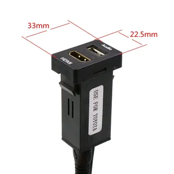 Bil USB Audio Input Oplader med HDMI-Stik Brug for TOYOTA Camry Corolla Yaris RAV4 Reiz Land Cruiser Coaster Vios Sienna