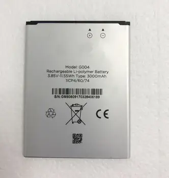 Nye 3.85 V G004 3000mAh Genopladeligt Li-polymer Batteri til General Mobile G004 Mobiltelefon 1ICP4/60/74
