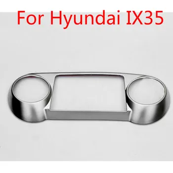 Car-Styling ABS Chrome Bil-Dækker midterkonsol Kontrolpanel Cover Sticker Indvendigt Tilbehør Til Hyundai IX35 2010-