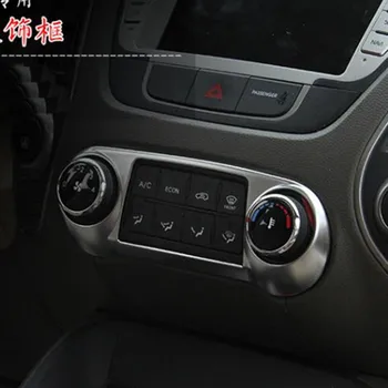 Car-Styling ABS Chrome Bil-Dækker midterkonsol Kontrolpanel Cover Sticker Indvendigt Tilbehør Til Hyundai IX35 2010-