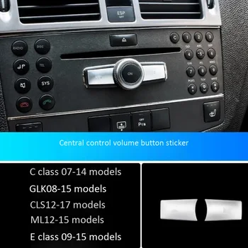 DHBH-Car Multimedia-Volumen-Knapper Dekoration Klistermærker Dække Trim til Mercedes Benz C E-Klasse W204 CLS GLK ML350 C180 E260