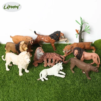 Simulering sabel-tandet tiger, løver,brølende smilodon action figur haven dekoration Dyr Model Pædagogisk Legetøj For Børn
