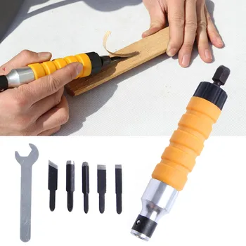Stemmejern Carving Værktøj Sæt Møbler I Træ Udskærings Værktøj Elektrisk Mejsel+5 Udskæring Tips Skruenøgle