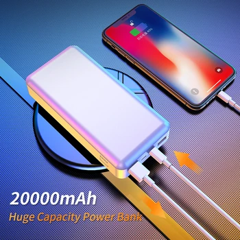 Af ykz Power Bank 20000mAh Bærbare Opladning Powerbank Mobiltelefon Ekstern Batteri Oplader Powerbank 20000 mAh for Xiaomi Mi