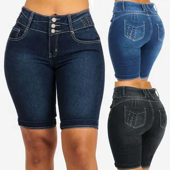 Denim Shorts Kvinder Højtaljede Jeans Kvinde 2021 Sommer Tøj Tynde Korte Bukser Casual Streetwear-Knappen Vasket Kort Jean