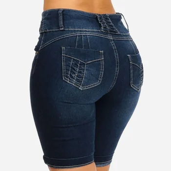 Denim Shorts Kvinder Højtaljede Jeans Kvinde 2021 Sommer Tøj Tynde Korte Bukser Casual Streetwear-Knappen Vasket Kort Jean