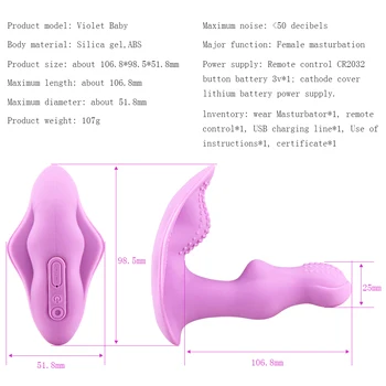 Bærbare Butterfly Dildo Vibrator Trusser Sex Legetøj til Kvinder Fjernbetjening Kvindelige Pussy Masturbator Klitoris Stimulator