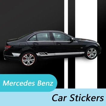 2X Car-Styling Klistermærker Side Døren Reflekterende Mærkat personlighed Til Mercedes Benz C-E-serie W204 W205 W212 W211 CLA GLC GLA ML