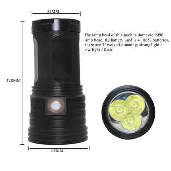 XHP90 LED Lommelygte Torch USB-Genopladelige Lygte Lanterna Vandtæt IPX5 Bærbare Fakkel Lampe 3*9090 Kraftfulde led Lys