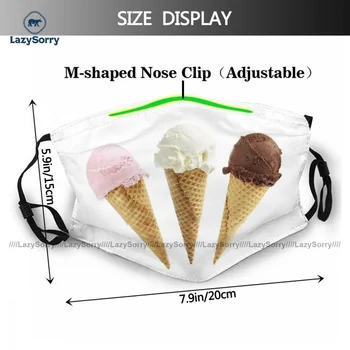 Voksen Sjove Ice Cream, Facial Mask Sublimation Tyvekoster Polyester Ansigt Munden Maske Med Filtre