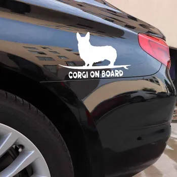 Aliauto Kreative Bil Mærkat Corgi om Bord Hvalp Dog Vinyl Vindue Indretning Tilbehør PVC Decal for Nissan Qashqai J10,14cm*9cm