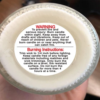 Wootile Stearinlys advarsel 500pcs / roll 3,8 cm lys krukke container mærkat vandtæt stearinlys sikkerhed label, løfte mærkat mærkat