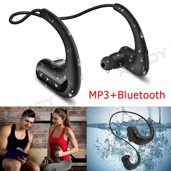 IPX8 Vandtæt Trådløs Svømning Øretelefoner Dykning Sport Earbuds Bluetooth Hovedtelefoner Headset Stereo 8G Hukommelse MP3-Afspiller