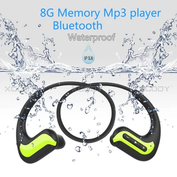 IPX8 Vandtæt Trådløs Svømning Øretelefoner Dykning Sport Earbuds Bluetooth Hovedtelefoner Headset Stereo 8G Hukommelse MP3-Afspiller