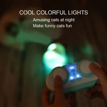 Pet Cat Toy Elektriske Balance LED Lysende RC Biler Legetøj med Fjer Bid Modstand Ridser Sjove Pet Supplies
