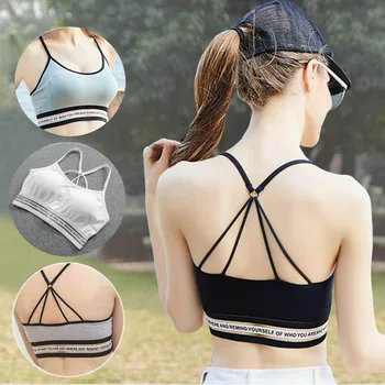 Nye Dame træning camisole bandage Afgrøde top Modal Strappy Mode Backless bra camis trænings tank tops kvinder sort&hvid&grå
