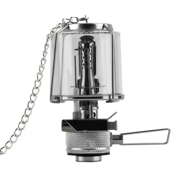 Mini 80LUX Udendørs Camping Lantern Bærbare Aluminium Gas Light Telt Lampe Brænder Hængende Glas Lampe Skorsten Butan for at Rejse hot