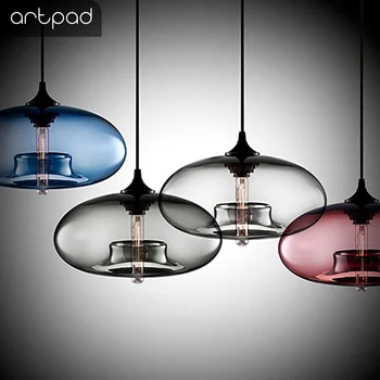 Artpad Multi Farve Farvet Klart Glas Pendel Lampe, Spisestue, Bar Og Hotel Restaurant Belysning LED Hængende Lys