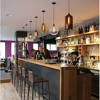 Artpad Multi Farve Farvet Klart Glas Pendel Lampe, Spisestue, Bar Og Hotel Restaurant Belysning LED Hængende Lys