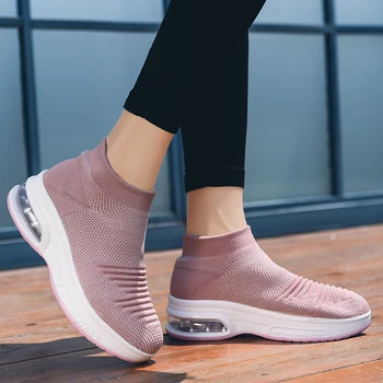 2020 Nye Kvinder Sneakers Platform Kvinder Vulcanize Sko Åndbar Mesh Casual sko Udendørs Let Lejligheder Shoes Mujer